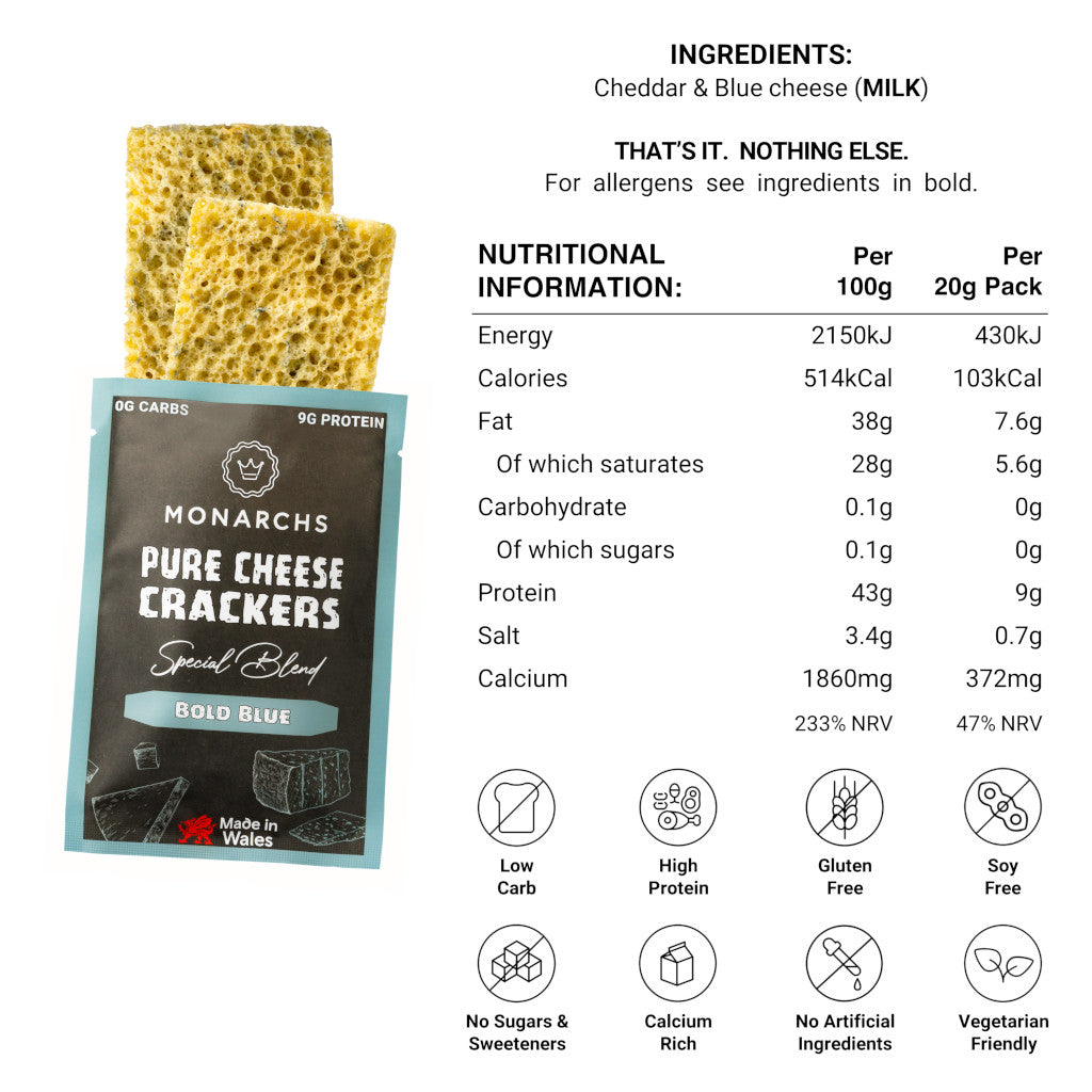 Monarchs Crackers Pure Cheese Crackers Bold Blue