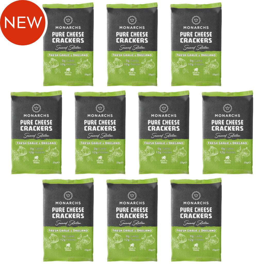Fresh Garlic & Oregano Cheese Crackers (10 x 25g)