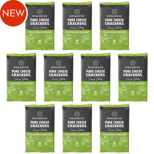 Fresh Garlic & Oregano Cheese Crackers (10 x 25g)
