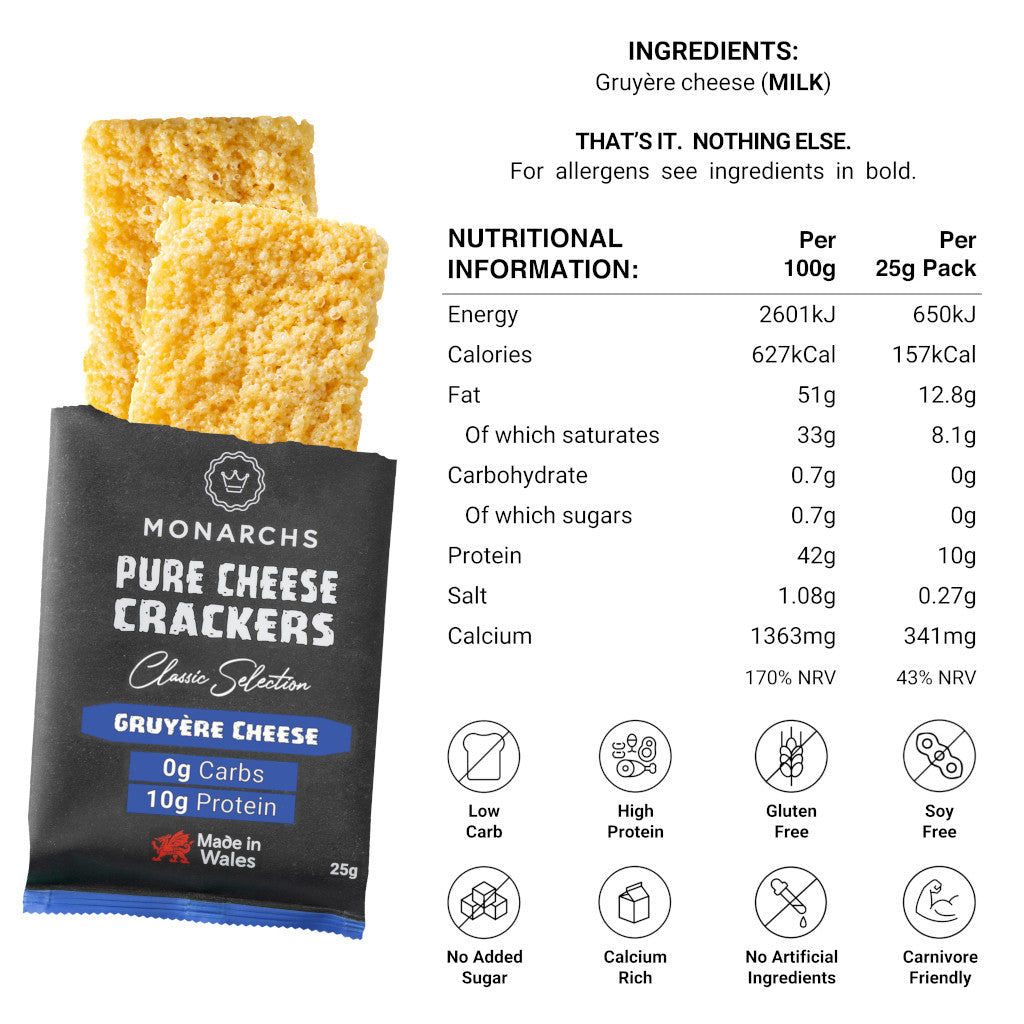 Monarchs Crackers Pure Cheese Crackers Gruyere Bundle Nutrition