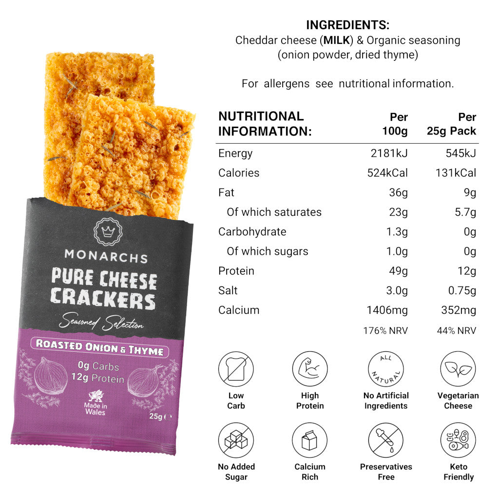 Roasted Onion & Thyme Cheese Crackers (10 x 25g)